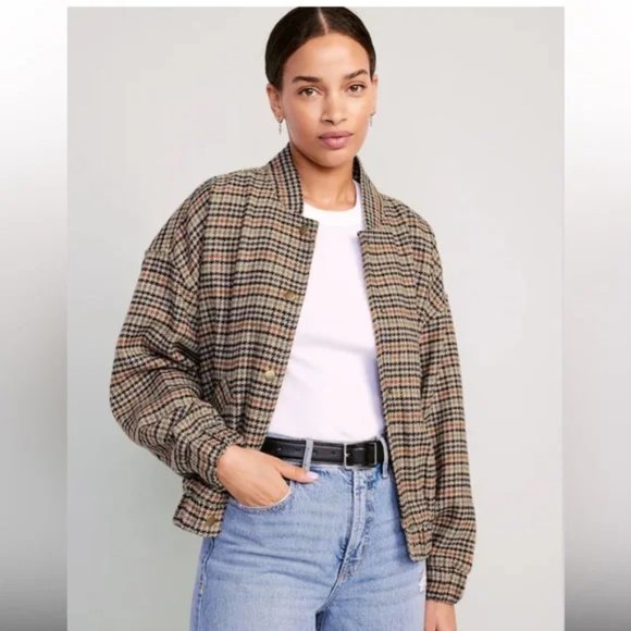 Old Navy Jackets & Blazers - Houndstooth bomber jacket for women